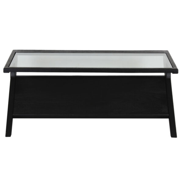 Canberra Acacia Wood Glass Top Coffee Table