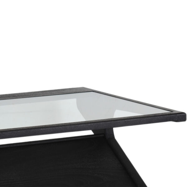 Canberra Acacia Wood Glass Top Coffee Table