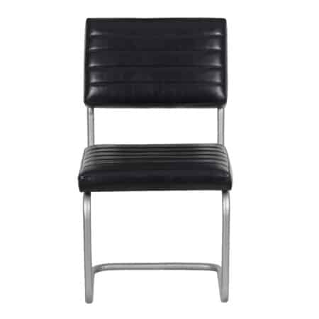 Carlos Leather and Iron Upholstered Dining Chair