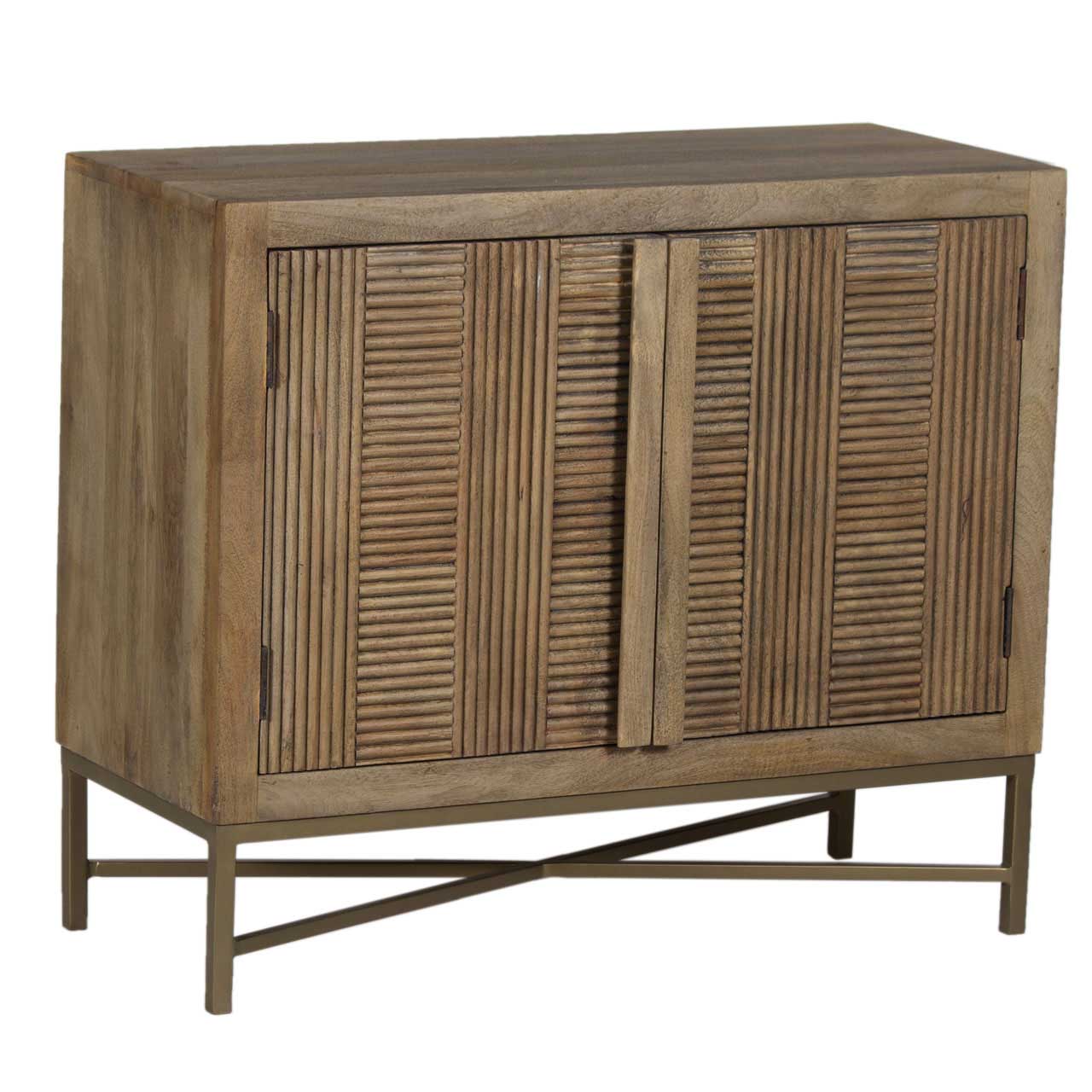 Carol Mango Wood Metal 2 Door Cabinet
