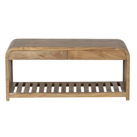 Celio Acacia Wood Entryway Bench with Drawer