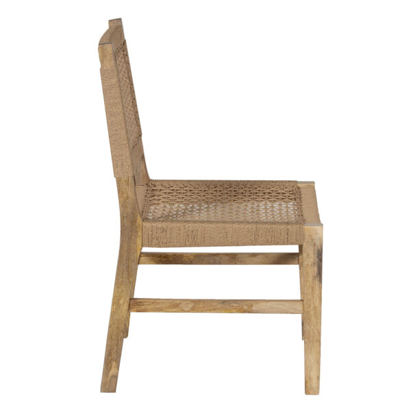 Charles Mango Wood Danish Cord Weaving Dining Chair