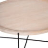 Charlie Mango Wood Round Tray Top Metal Folding Base Coffee Table