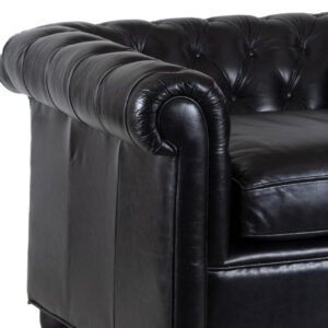 Chiswick Black Leather Chesterfield Sofa