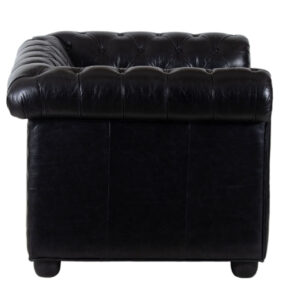 Chiswick Black Leather Chesterfield Sofa