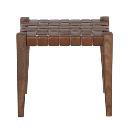 Claudia Acacia Leather Ottoman