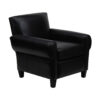 Coastal Black Buff Leather 1 Seater Sofa