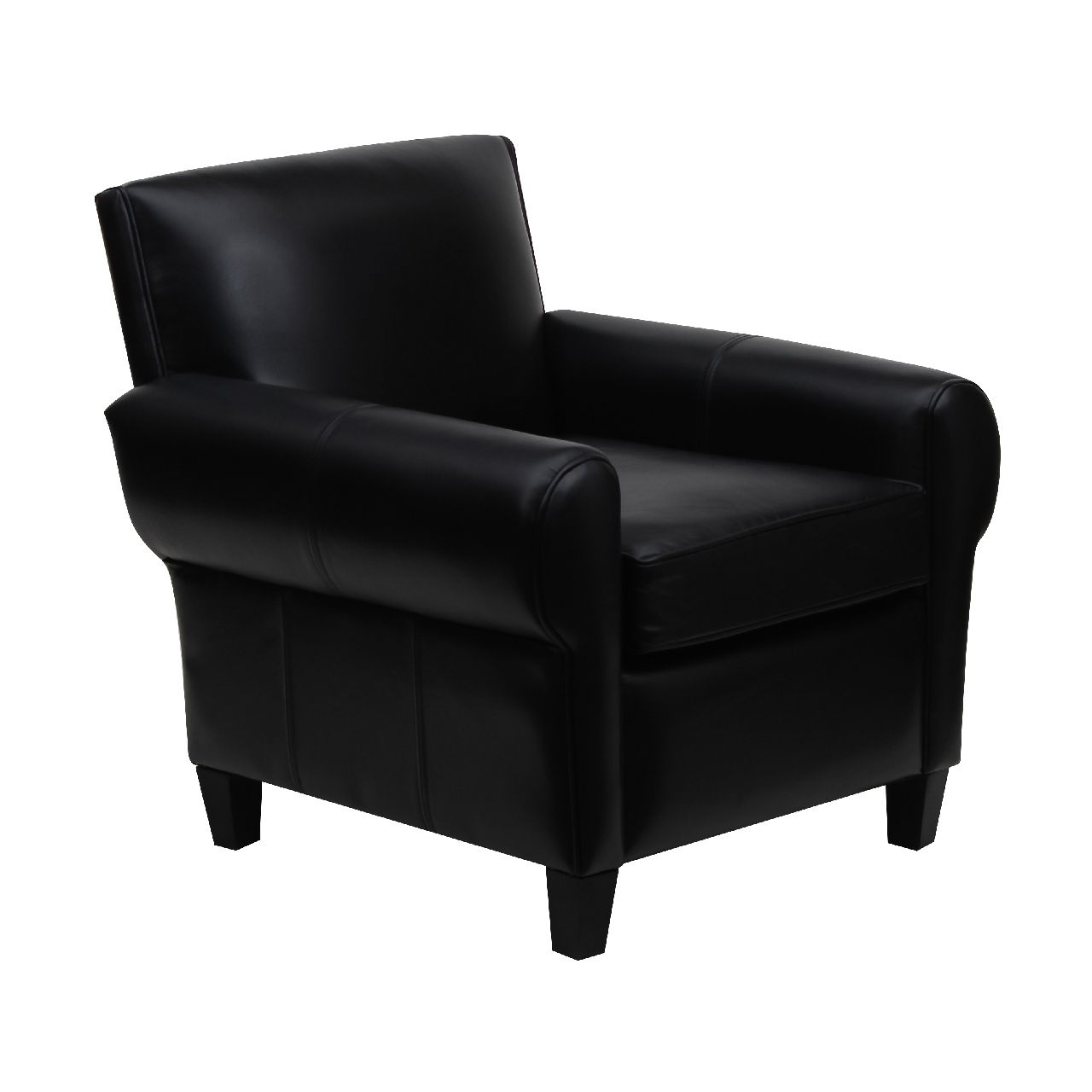 Coastal Black Buff Leather 1 Seater Sofa