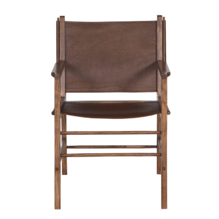 Corbett Acacia Wood Leather Dining Chair – Walnut