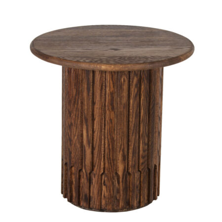 Dalta Round Oak-Wood Side Table
