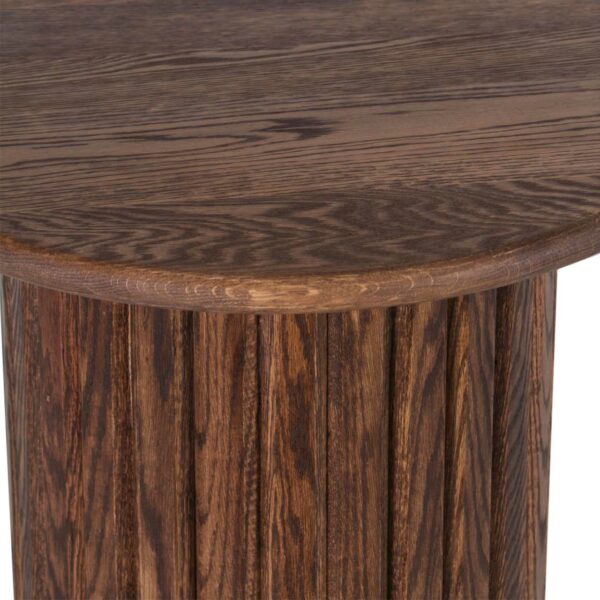 Dalta Round Oak Wood Side Table