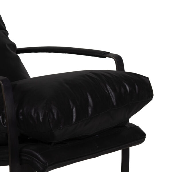 Damo Black Leather Metal Chair