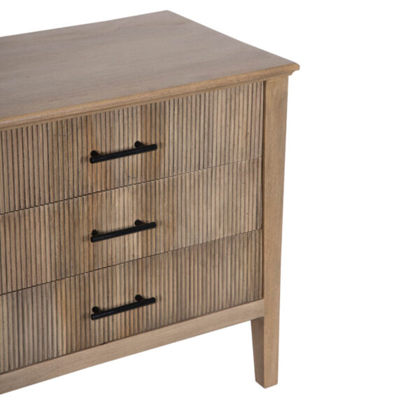 Damon Mango Wood 3 Drawer Nightstand