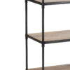 Daylan Mango Wood 5 Tier Bookshelf With Wheels