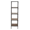 Daylan Mango Wood 5 Tier Bookshelf With Wheels