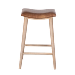 Delta Mango Wood Leather Seat Counter Stool – Brown