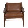 Demi Mango Wood Leather Upholstered Arm Chair