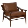 Demi Mango Wood Leather Upholstered Arm Chair