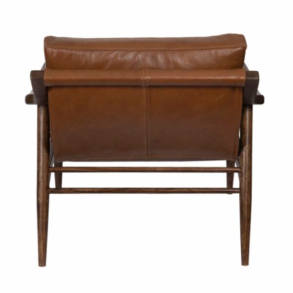 Demi Mango Wood Leather Upholstered Arm Chair