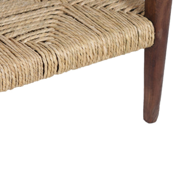 Dinant Acacia Bench With Amara Rope Weaving Shelf