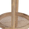 Dowalvn Round Marble Top Rattan Shelf Mango Wood Side Table