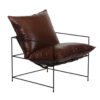 Ducal Black Metal Brown Leather Accent Chair A 1