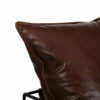 Ducal Black Metal Brown Leather Accent Chair C 1