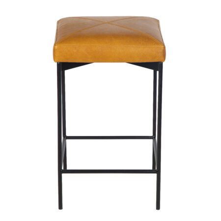 Ducal Metal Counter Stool With Leather Seat - Cognac Ducal Metal Counter Stool With Leather Seat - Cognac