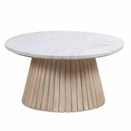 Edgar Round Coffee Table With Marble Top