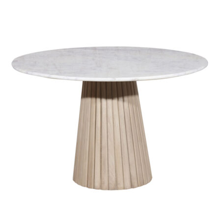 Edgar Round Dining Table With Marble Top – ICE Grey / Marble