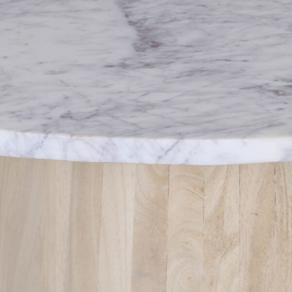 Eline Mango Wood Base Marble Top Dining Table