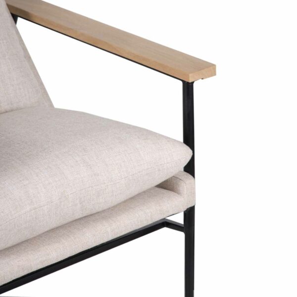 Ellery Metal Wood Fabric Arm Chair