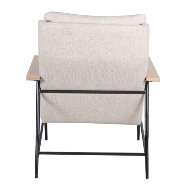 Ellery Metal Wood Fabric Arm Chair