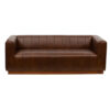 Emillio Buff Brown Leather 3 Seater Sofa