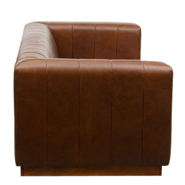 Emillio Buff Brown Leather 3 Seater Sofa