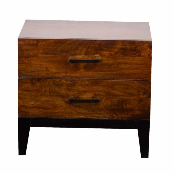 Evoke Mango Wood 2 Drawer Bedside Table