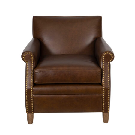 Faladia Brown Buff Leather Armchair