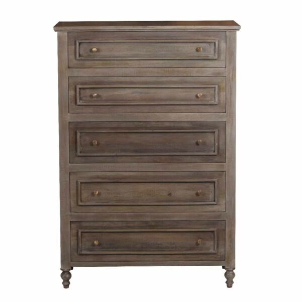 Florence Mango Wood 5 Drawer Highboy