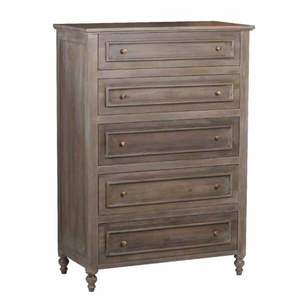 Florence Mango Wood 5 Drawer Highboy