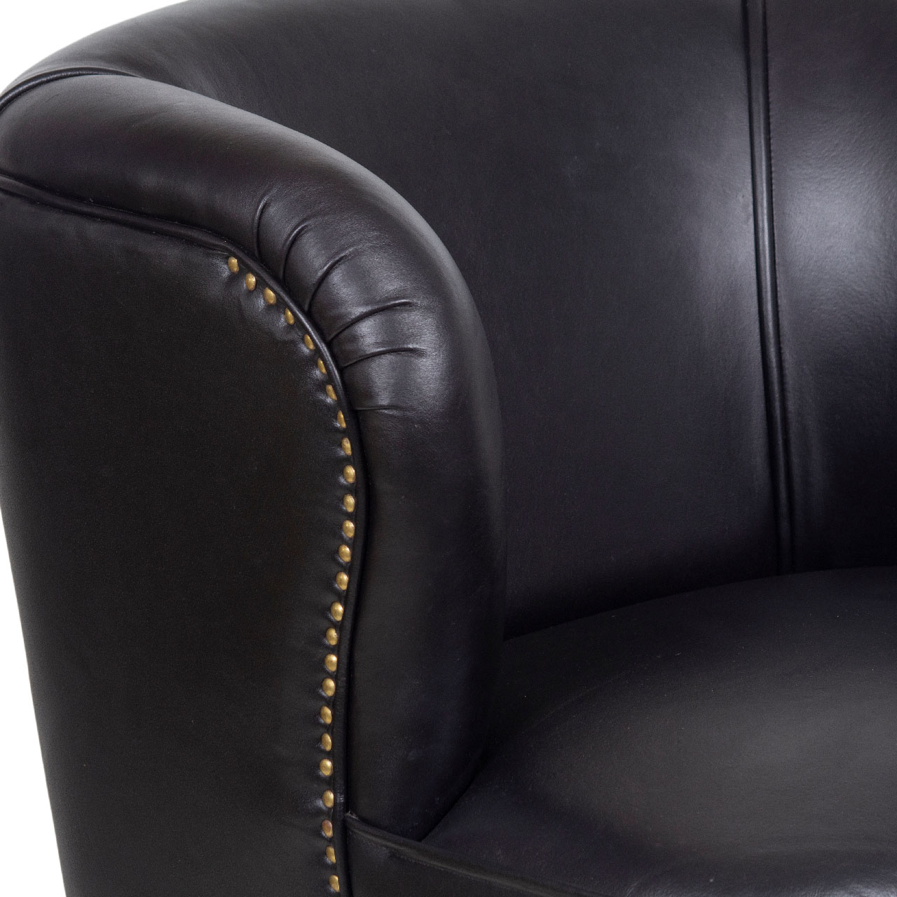 Gubi Black Buff Leather 1 Seater Sofa