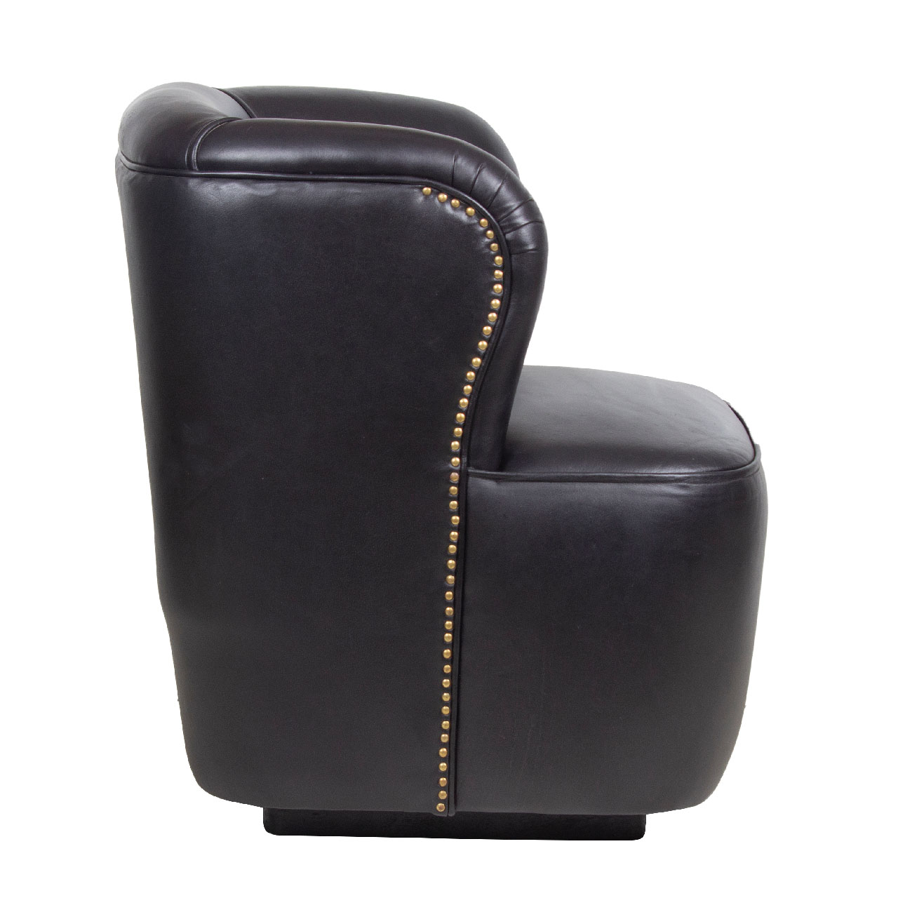 Gubi Black Buff Leather 1 Seater Sofa