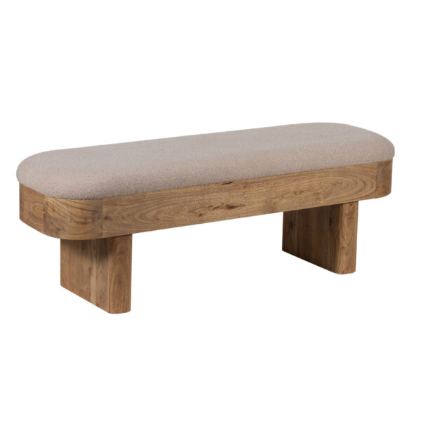 Halo Acacia Wood Upholstred Bench