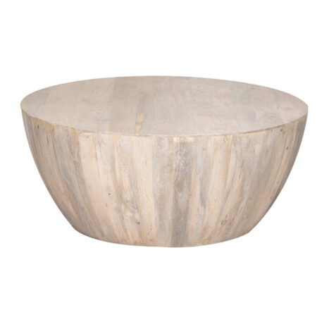 Hampton Mango Wood Round Coffee Table - Natural Oak
