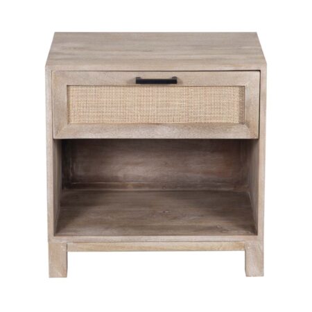 Havelock Mango Wood Cane 1 Drawer Nightstand