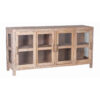 Helena Mango Wood Glass Sliding Door Cabinet