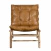 Henning Mango Wood Laguna Buff Leather Sling Chair