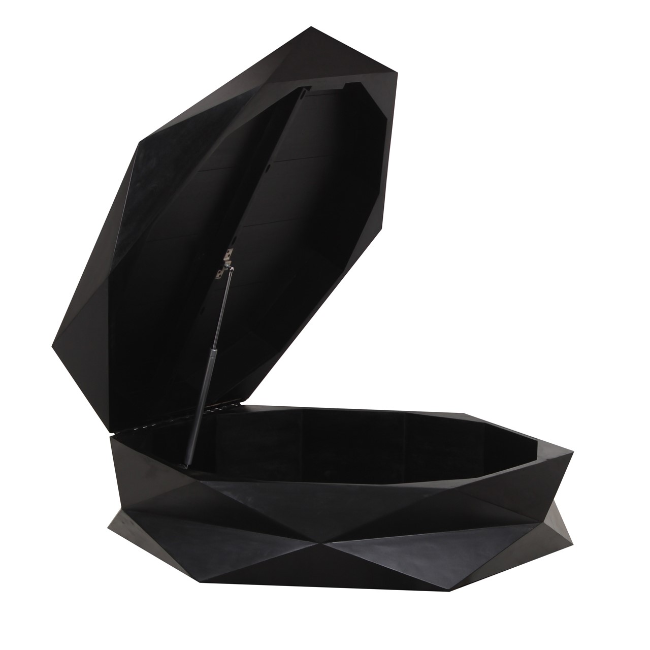 Hexagonal Mango Coffee Table With Storage Black B