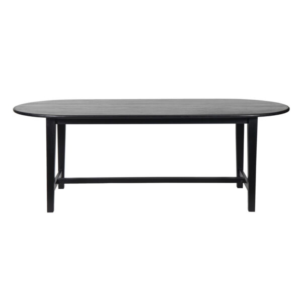 Holston Mango Wood Oval Dining Table Smooth Black