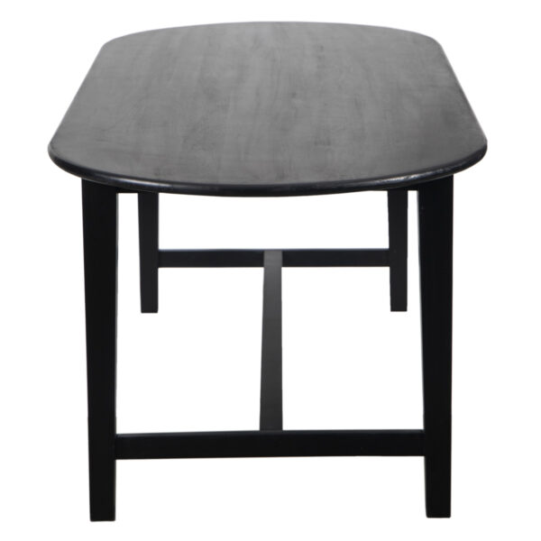 Holston Mango Wood Oval Dining Table Smooth Black