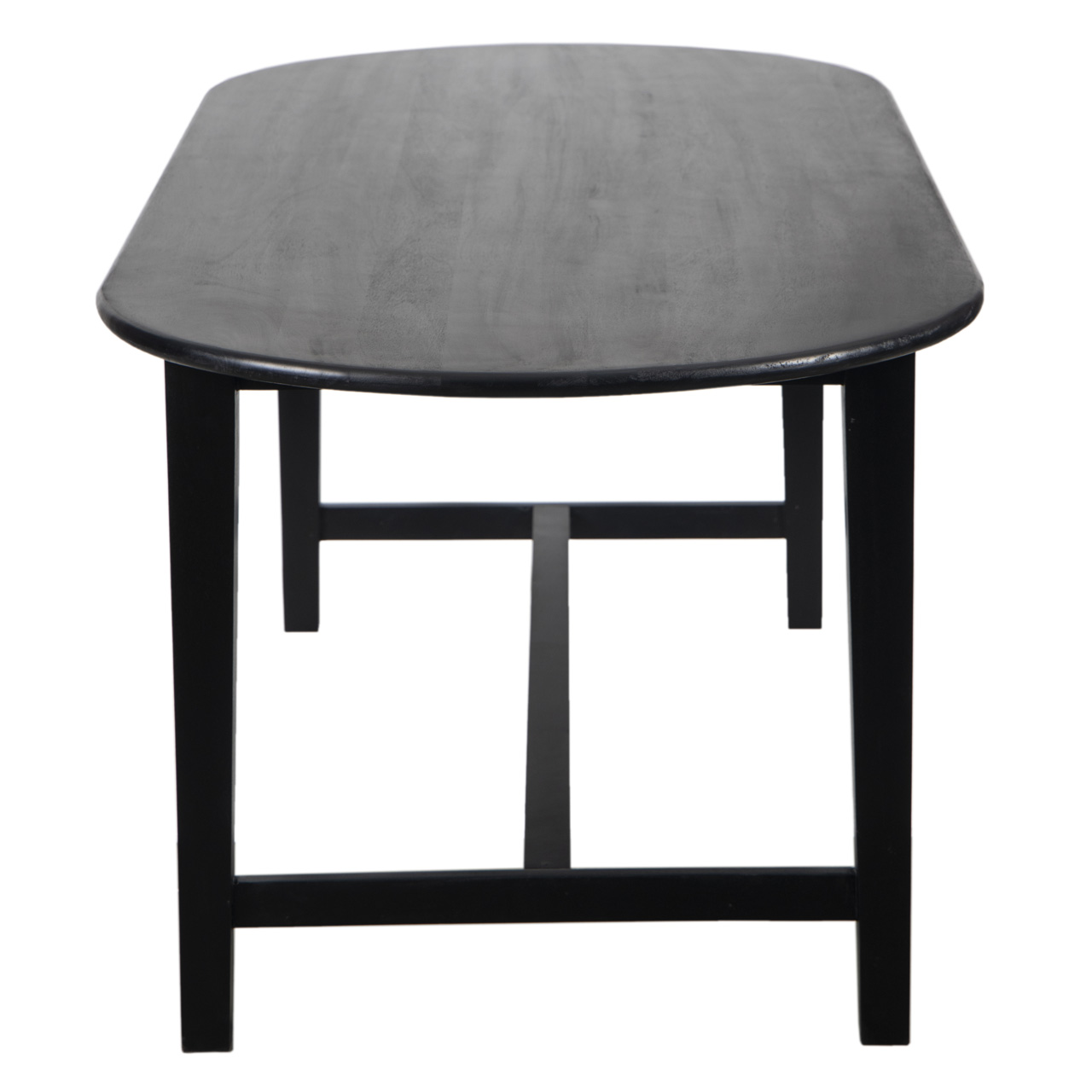 Holston Mango Wood Oval Dining Table Smooth Black